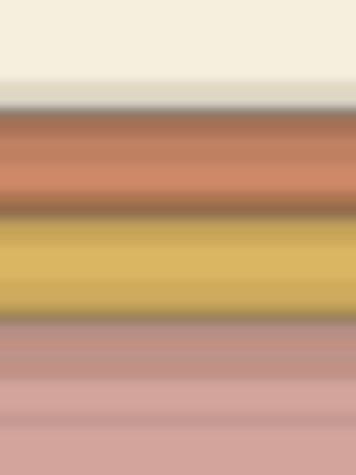 Abstract colour fields in warm terracotta, ochre, cream, and dusty rose arranged as horizontal bands