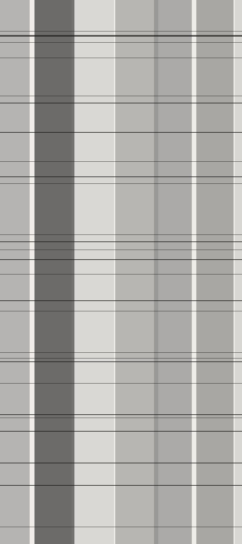Vertical geometric composition in concrete grey, ink black, and warm white suggesting architectural columns